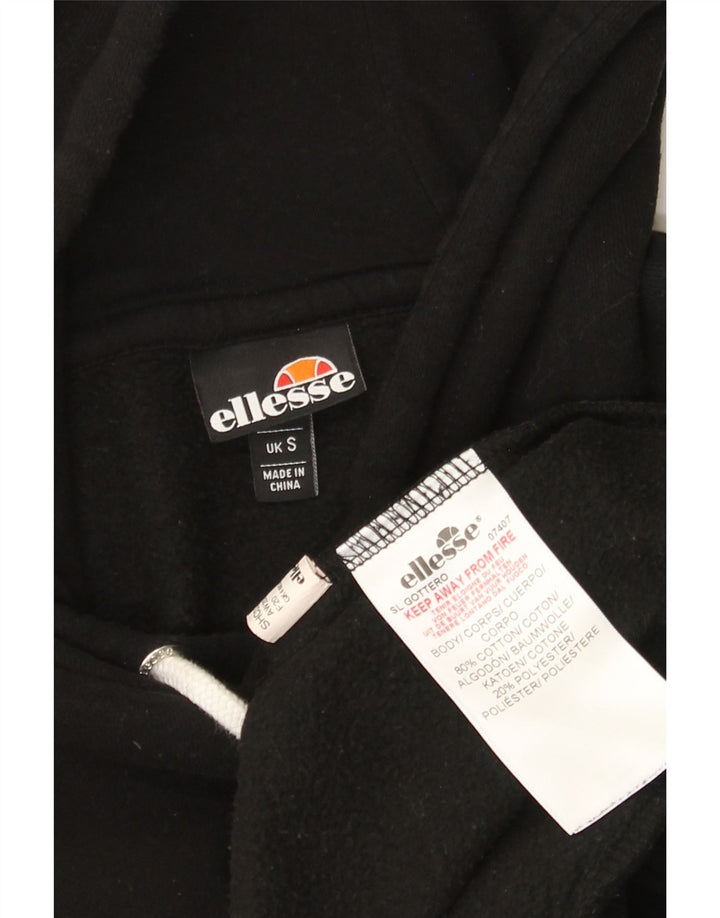 Felpa con cappuccio grafica da uomo Ellesse piccola in cotone nero