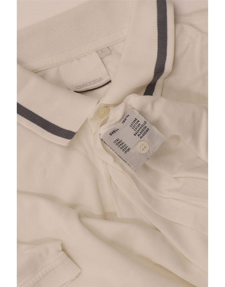 Polo Diadora Uomo Large Bianca in Cotone