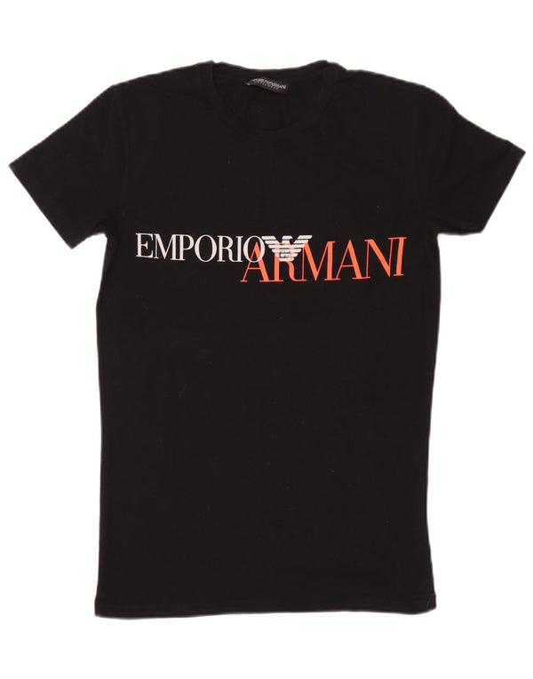 T-shirt grafica da uomo Emporio Armani Top in cotone nero medio