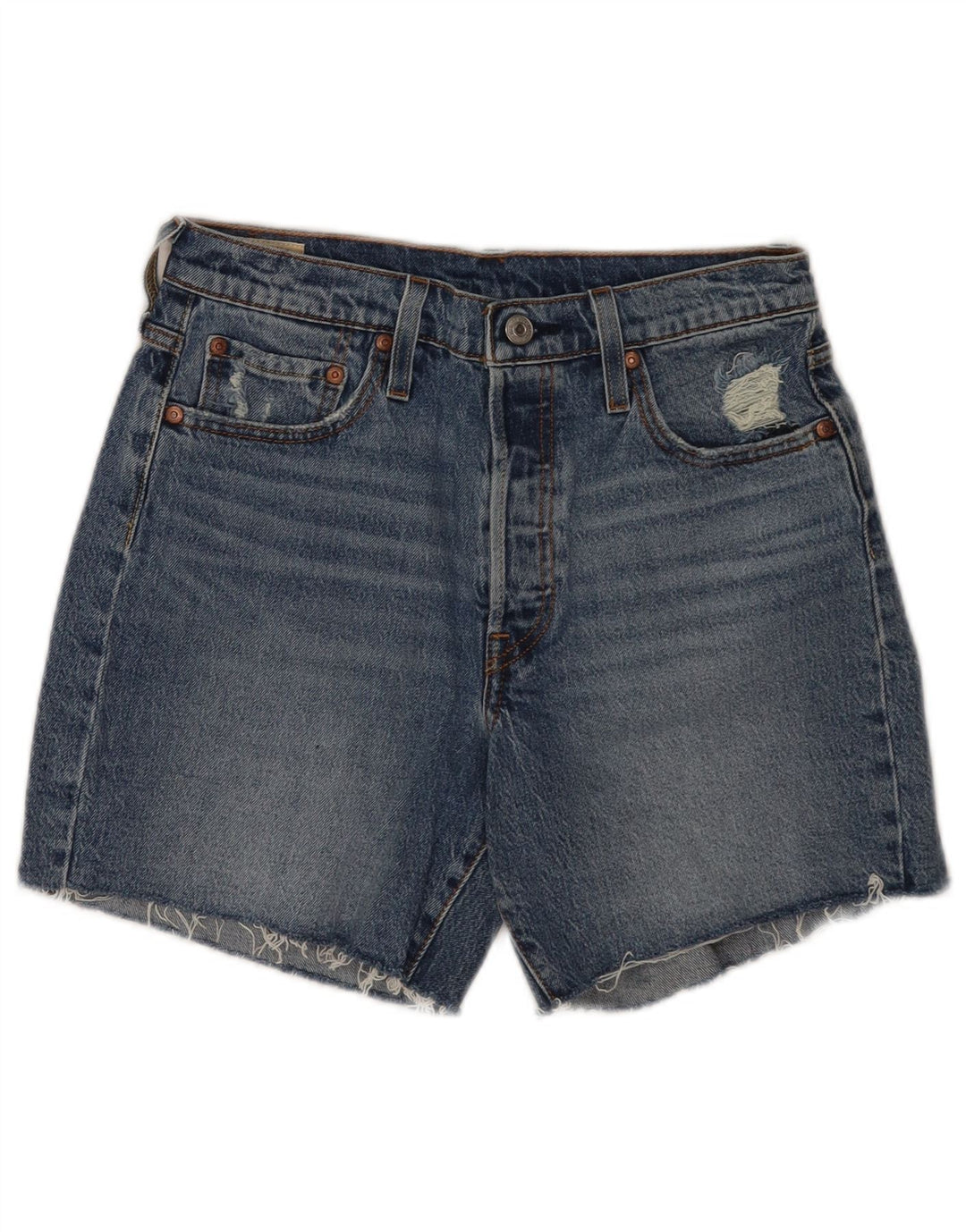 Pantaloncini di jeans Levi's 501 da donna W28 cotone blu medio