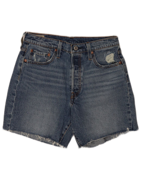 Pantaloncini di jeans Levi's 501 da donna W28 cotone blu medio