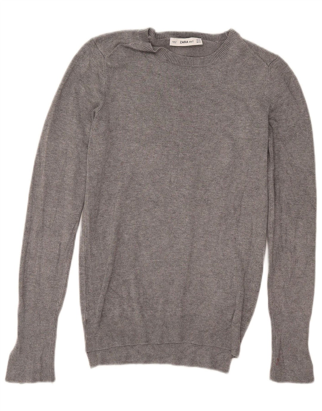 Maglione maglione con scollo a barca da donna Zara UK 12 Grigio medio screziato