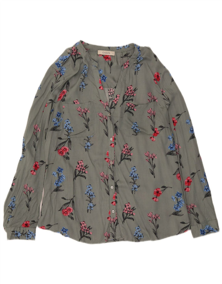 Camicetta da donna OASIS UK 14 grande verde floreale