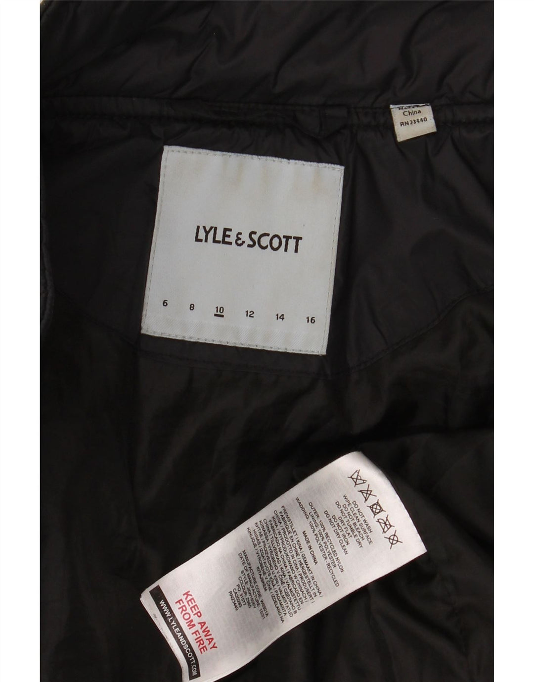 Giacca imbottita da bambino Lyle & Scott 9-10 anni in nylon nero