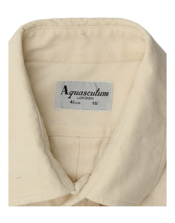 Camicia a maniche corte da uomo AQUASCUTUM taglia 16 41 grande bianco sporco