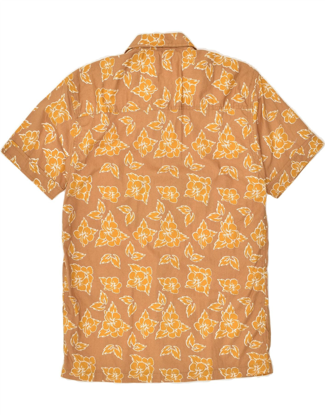FISHBONE Mens Graphic Short Sleeve Shirt Small Brown Floral Hawaiian | Vintage Fishbone | Thrift | Second-Hand Fishbone | Used Clothing | Messina Hembry 