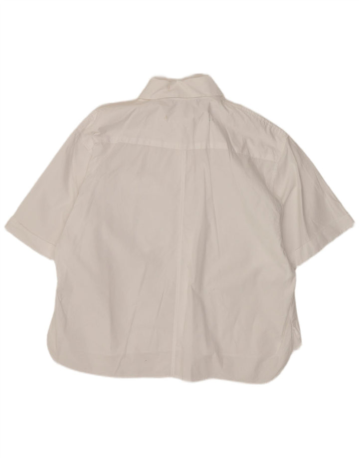 Camicia oversize a maniche corte da donna Zara UK 10 piccola bianca