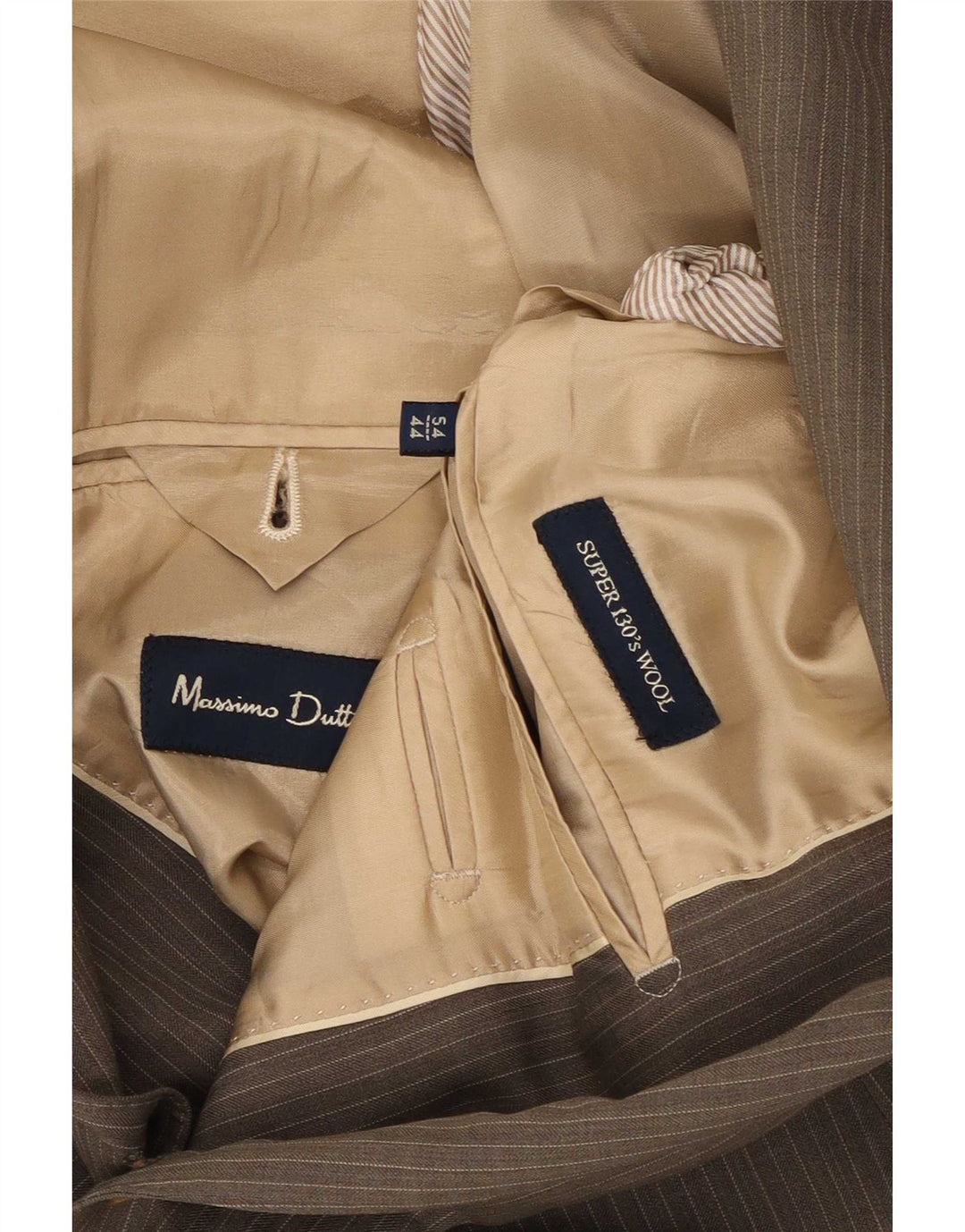 Giacca blazer da uomo a 2 bottoni Massimo Dutti EU 54 XL lana gessata grigia