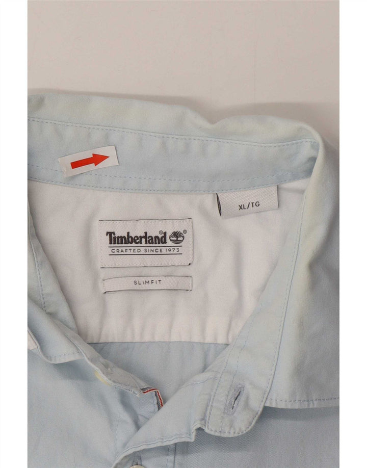 Camicia Timberland da uomo slim fit XL in cotone blu