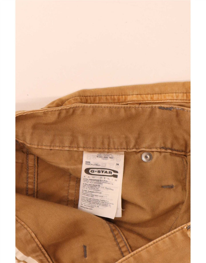 Pantaloncini cargo con grafica da uomo G-Star W34 Large in cotone beige