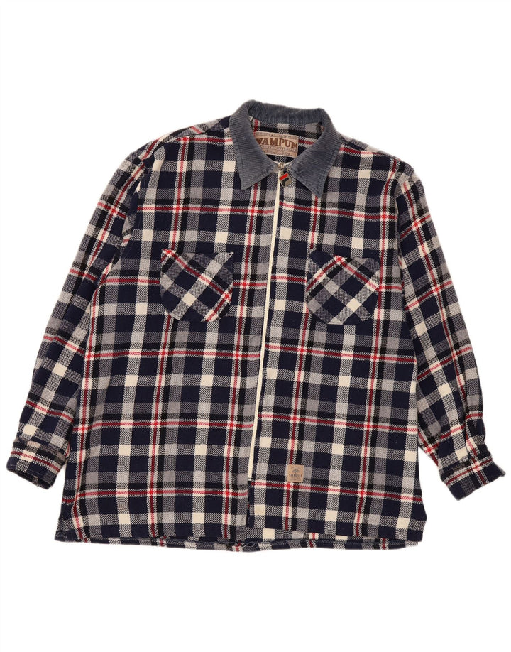 Camicia da uomo in flanella Wampum 2XL a quadri blu navy