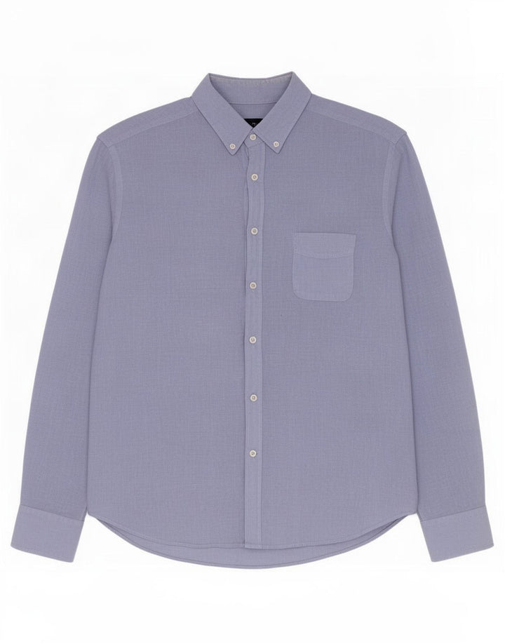 Camicia Uomo Massimo Dutti XL Lino Blu