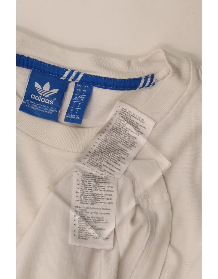 T-shirt grafica da uomo ADIDAS Top grande in cotone bianco