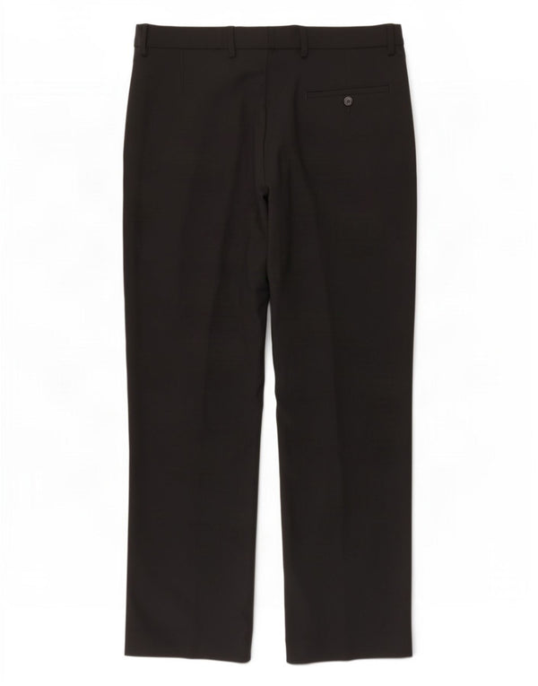 Marks & Spencer Mens Tailored Fit Casual Trousers W34 L31 Black Polyester