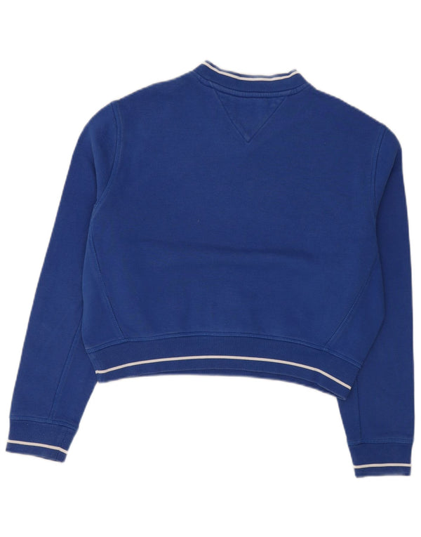 Tommy Hilfiger Donna Felpa Corta con Grafica Oversize Maglione UK 6 XS Blu
