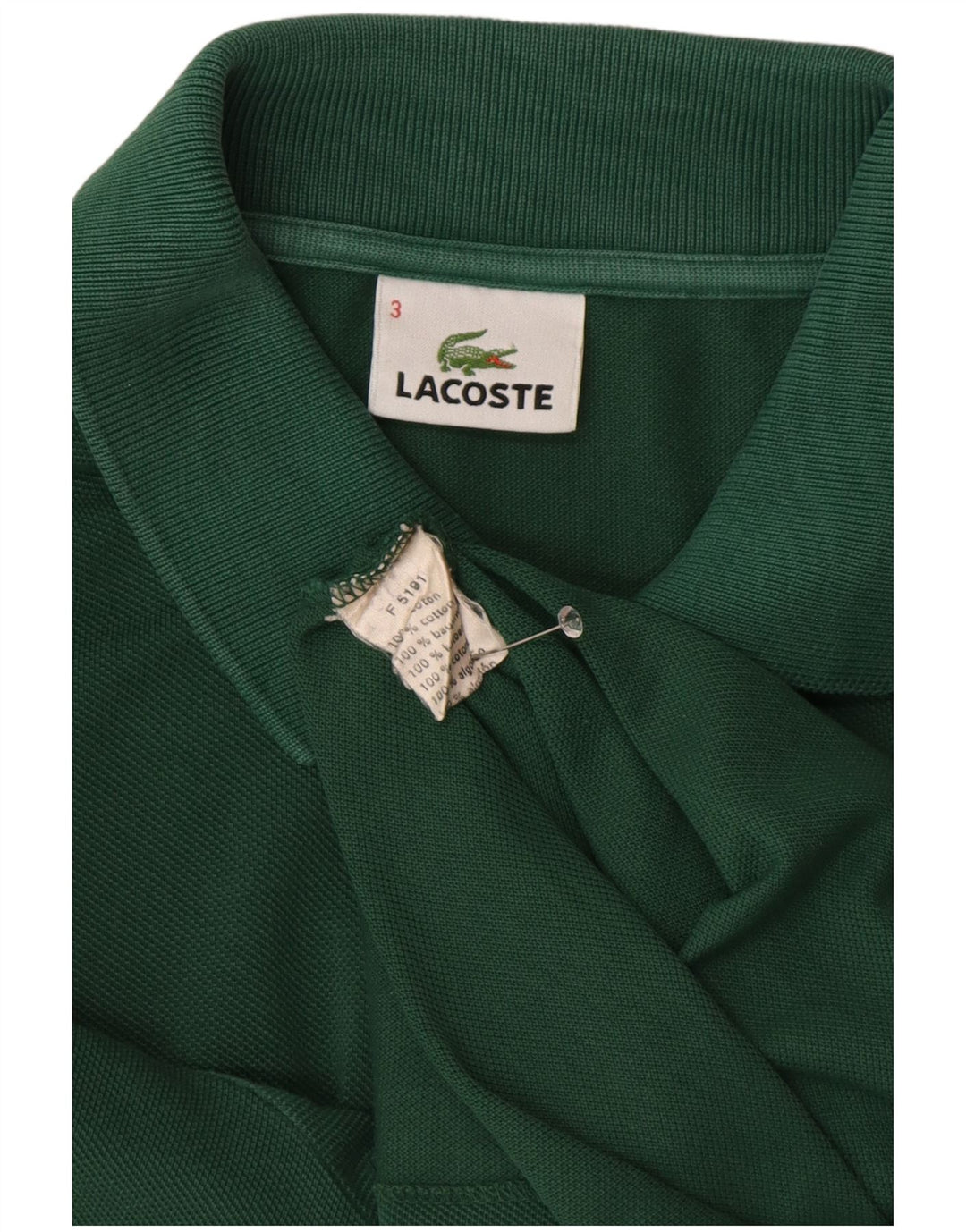 Polo da uomo LACOSTE taglia 3 piccola in cotone verde