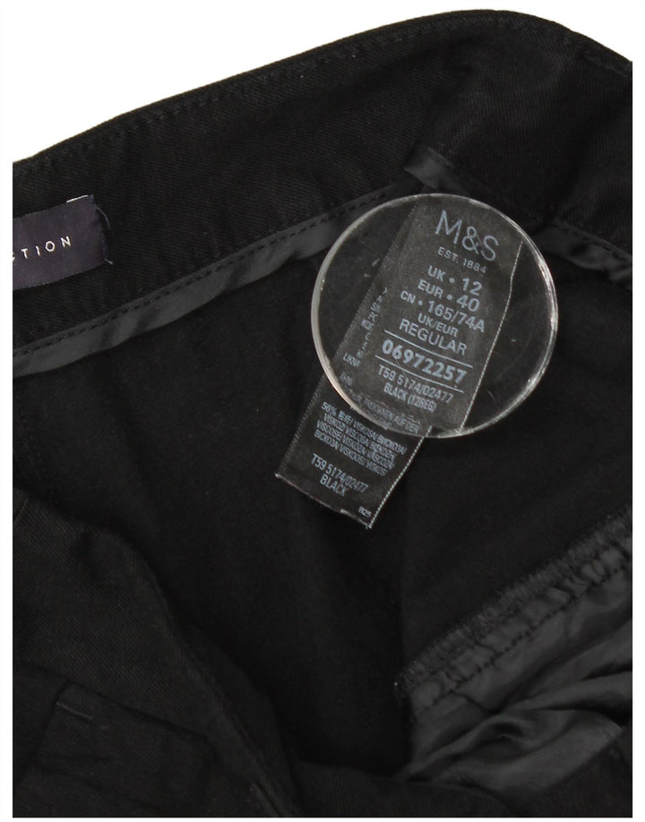 Pantaloni corti slim da donna Marks & Spencer UK 12 medi W30 L24 neri