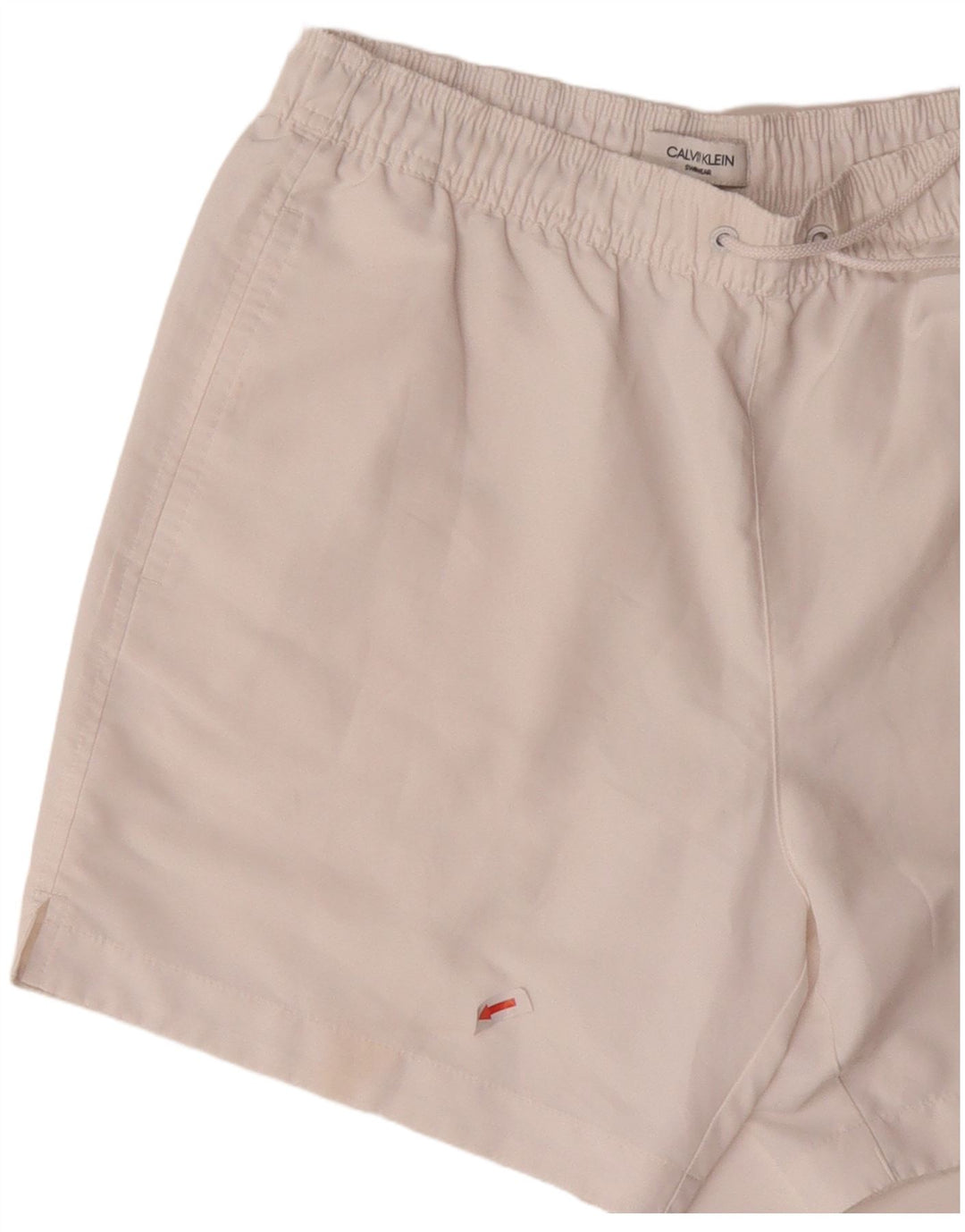 Pantaloncini da bagno grafici da uomo Calvin Klein piccoli in poliestere bianco