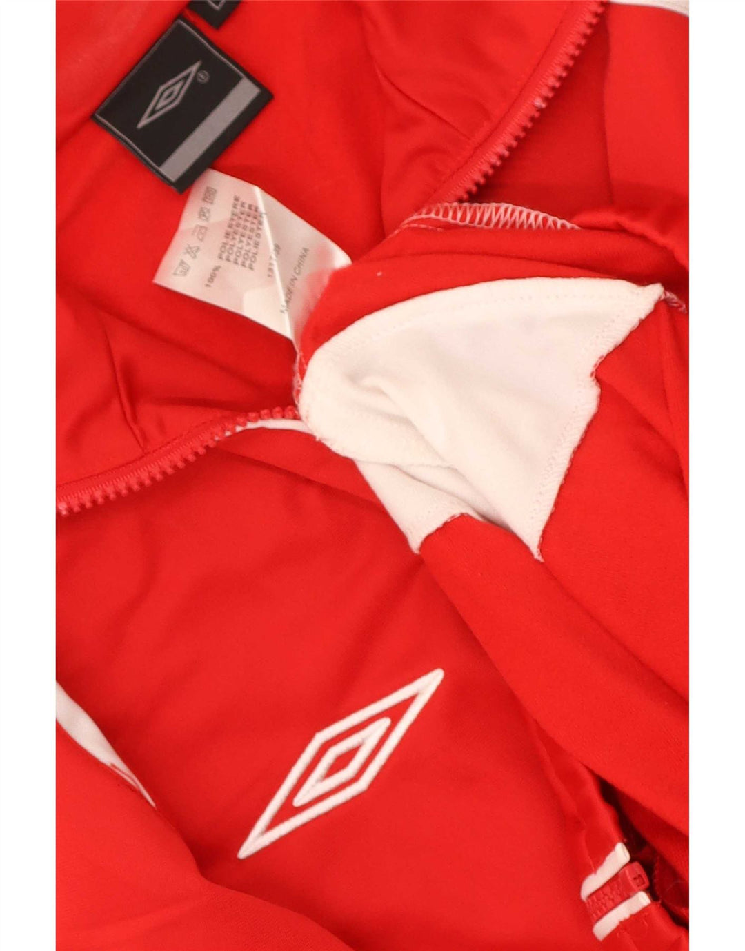 Giacca da ginnastica da uomo Umbro grande in poliestere color block rosso