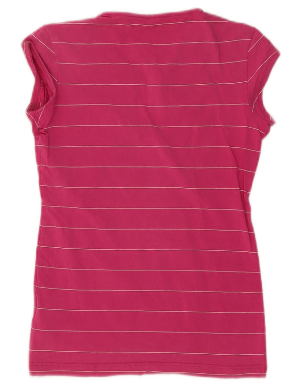 T-shirt da donna Nike Top UK 8 piccola in cotone a righe rosa