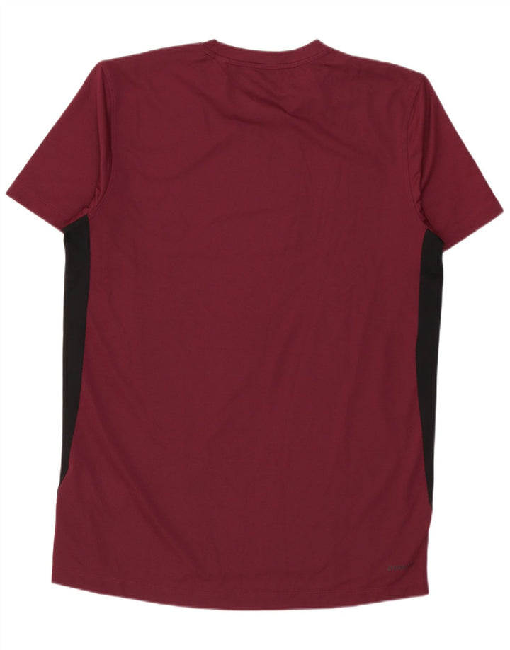 T-shirt da uomo Adidas Top in poliestere color block bordeaux medio