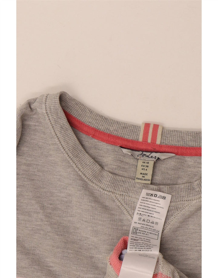 Felpa oversize corta da donna Joules UK 10 piccola a righe grigie