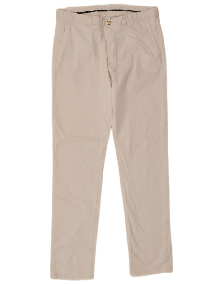 Pantaloni chino slim da uomo Massimo Dutti EU 44 Large W34 L33 Bianco