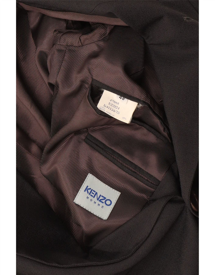 KENZO Giacca Blazer da Uomo a 3 Bottoni IT 48 Media Blu Navy Lana