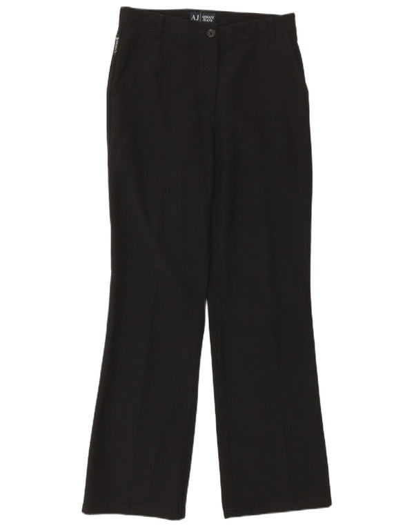 Pantaloni chino bootcut da donna Armani Jeans UK 8 piccoli W26 L29 neri classici