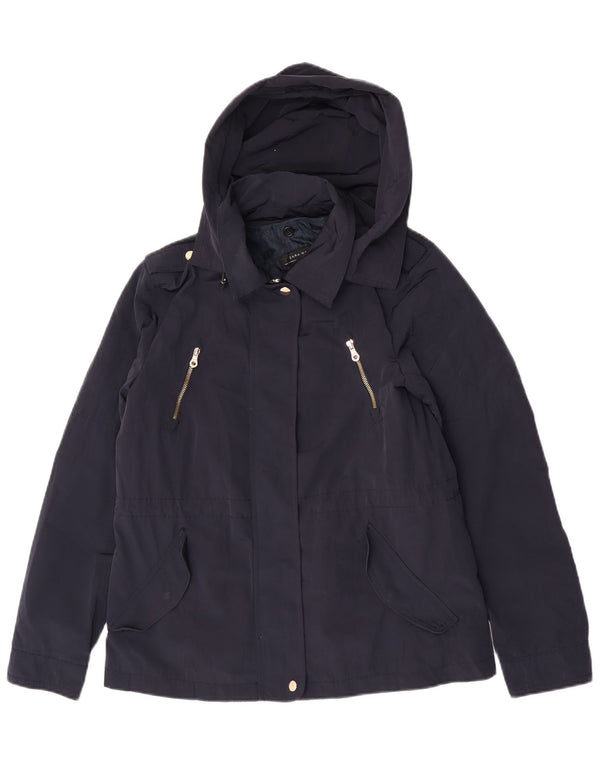 Giubbotto bomber militare con cappuccio da donna Zara UK 14 poliestere medio blu navy