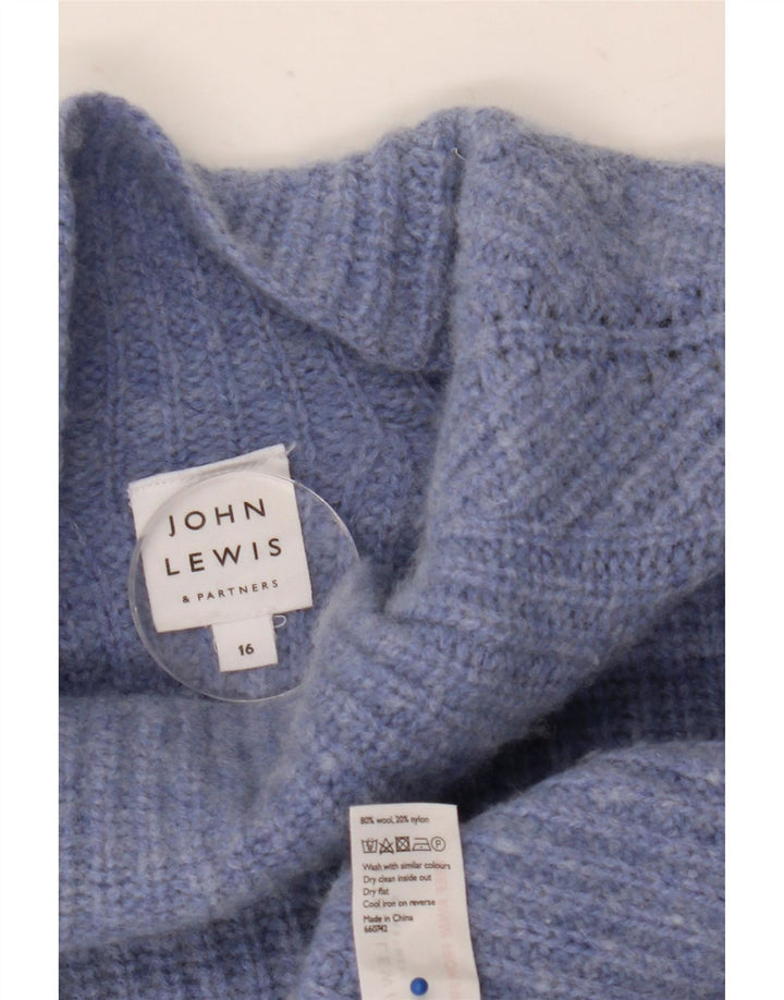 Maglione corto da donna John Lewis con collo dolcevita UK 16 grande blu