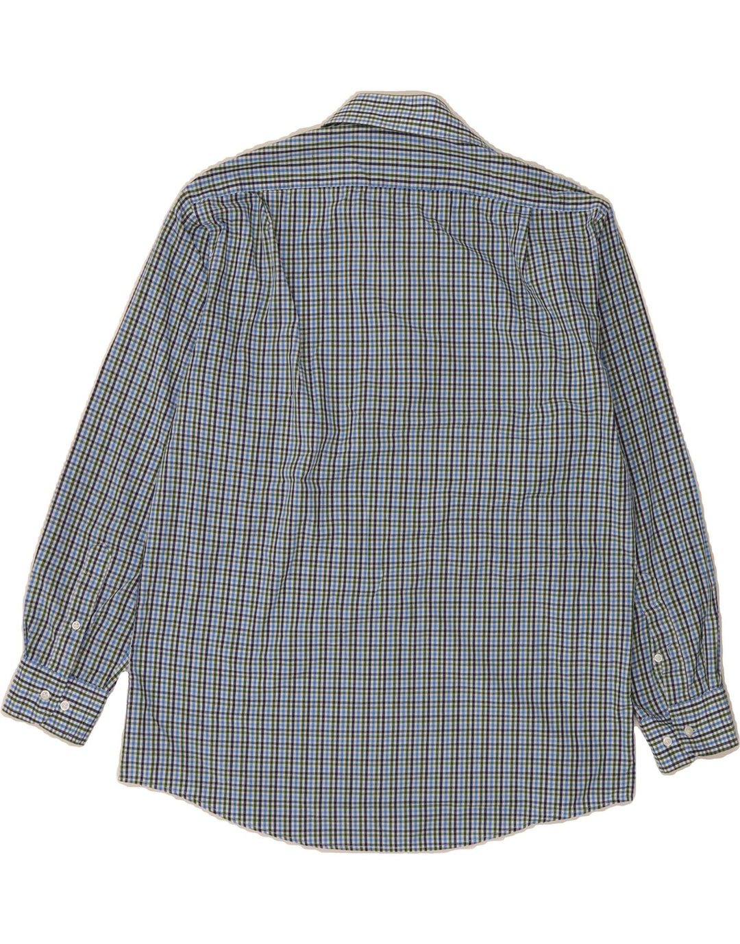 DOCKERS Mens Fitted Shirt Size 16 1/2 Large Blue Check Cotton Vintage Dockers and Second-Hand Dockers from Messina Hembry 