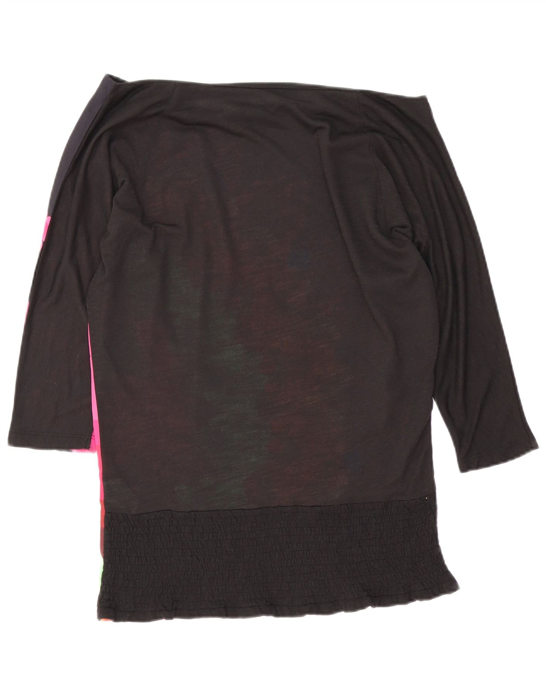 Desigual Top da donna con spalle scoperte e grafica oversize UK 10 Small Nero