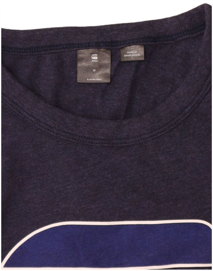 T-shirt grafica da uomo G-Star Top in cotone blu navy medio
