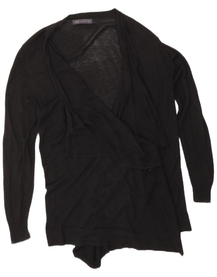 Maglione cardigan aperto da donna Marks & Spencer UK 14 medio nero