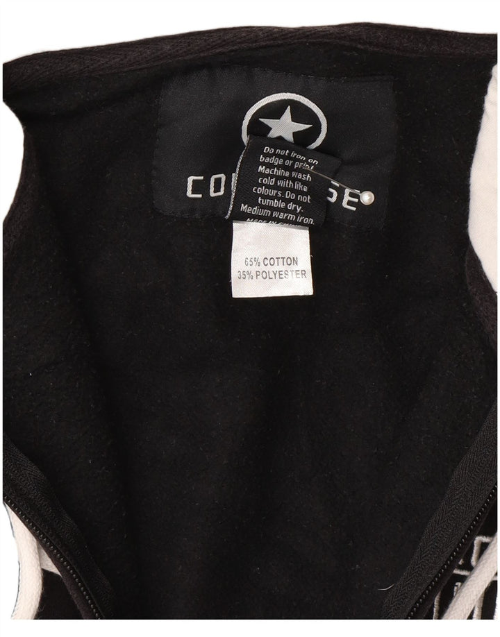 Maglione con cappuccio e zip grafica da uomo Converse grande in cotone nero