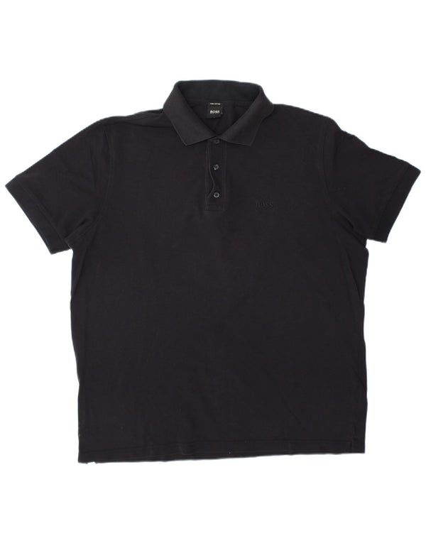 Polo da uomo Hugo Boss XL in cotone nero