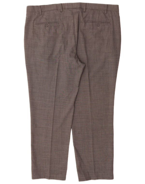Pantaloni da abito dritti da uomo Marks & Spencer vestibilità regolare W42 L29 lana grigia