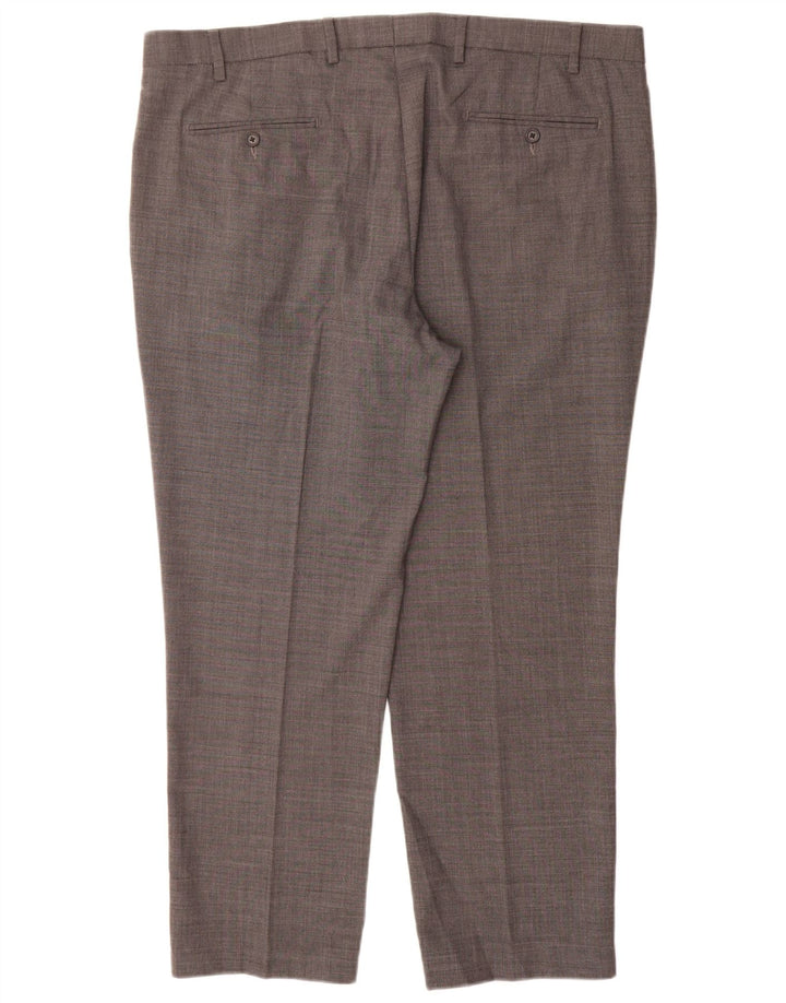 Pantaloni da abito dritti da uomo Marks & Spencer vestibilità regolare W42 L29 lana grigia
