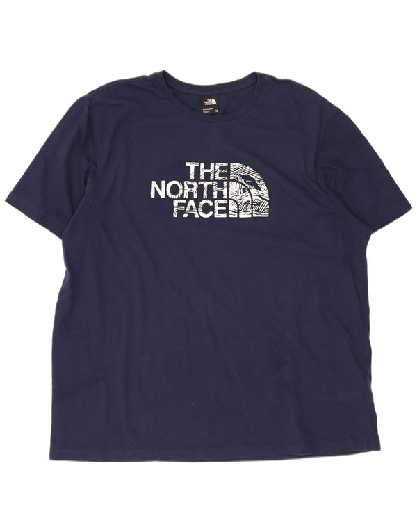 The North Face Mens Graphic T-Shirt Top 2XL Navy Blue Cotton