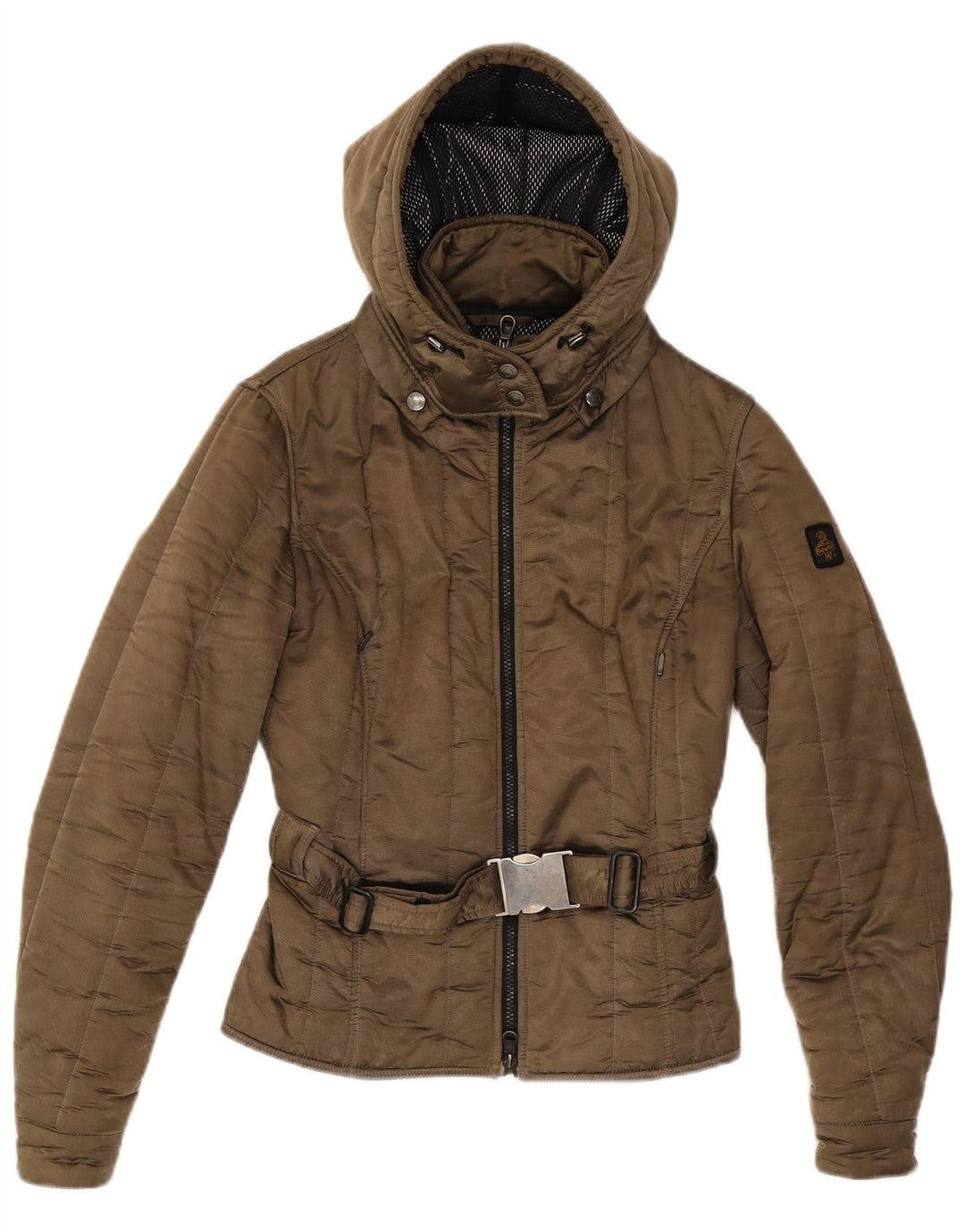 Giacca trapuntata con cappuccio da donna Refrigiwear UK 14 Poliammide marrone medio