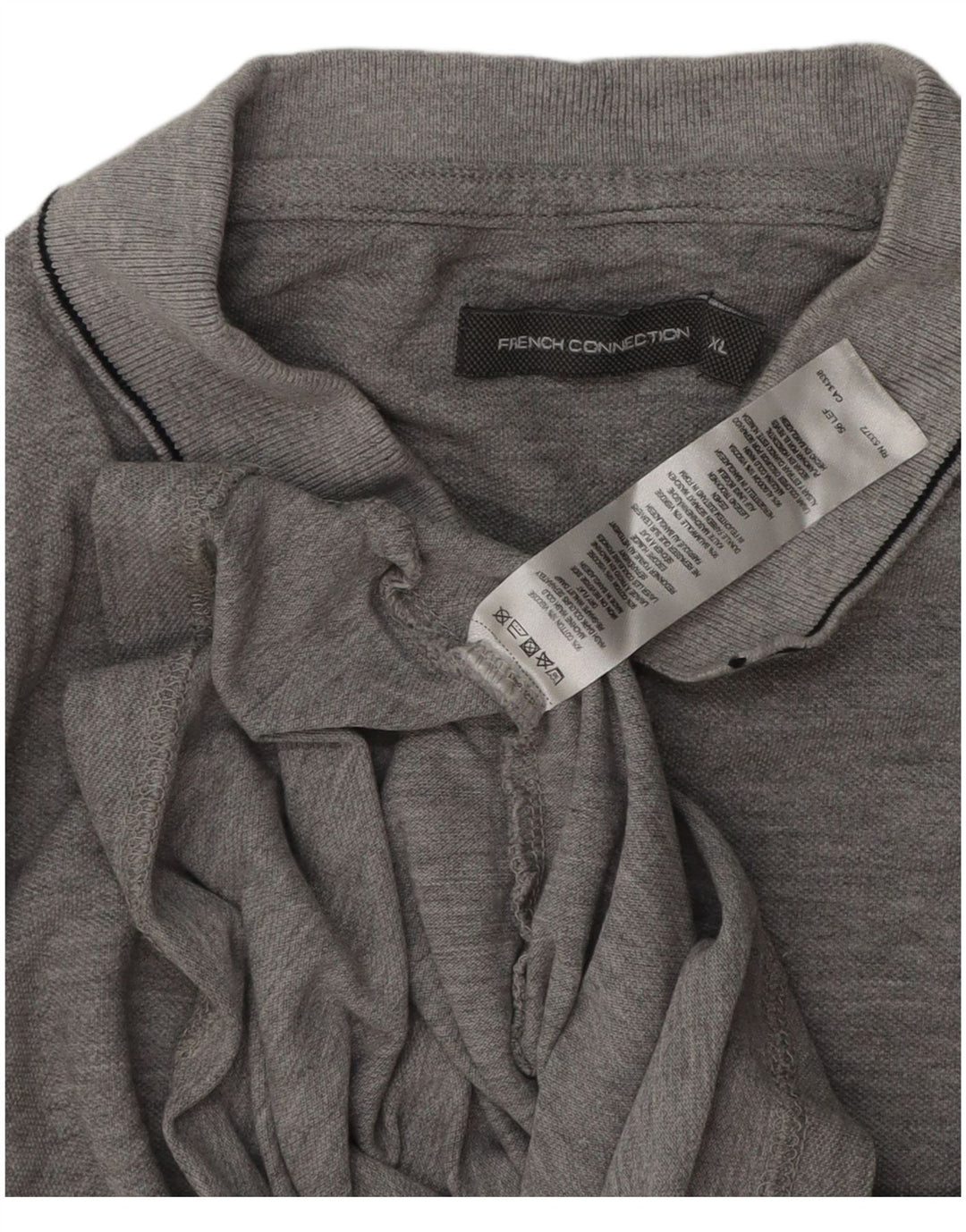 Polo da uomo French Connection XL in cotone chiazzato grigio
