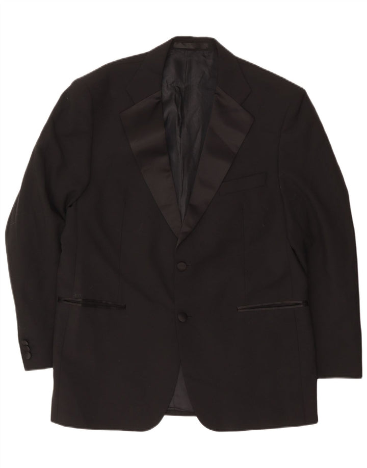 Giacca blazer a 2 bottoni Marks & Spencer da uomo UK 42 grande poliestere nero