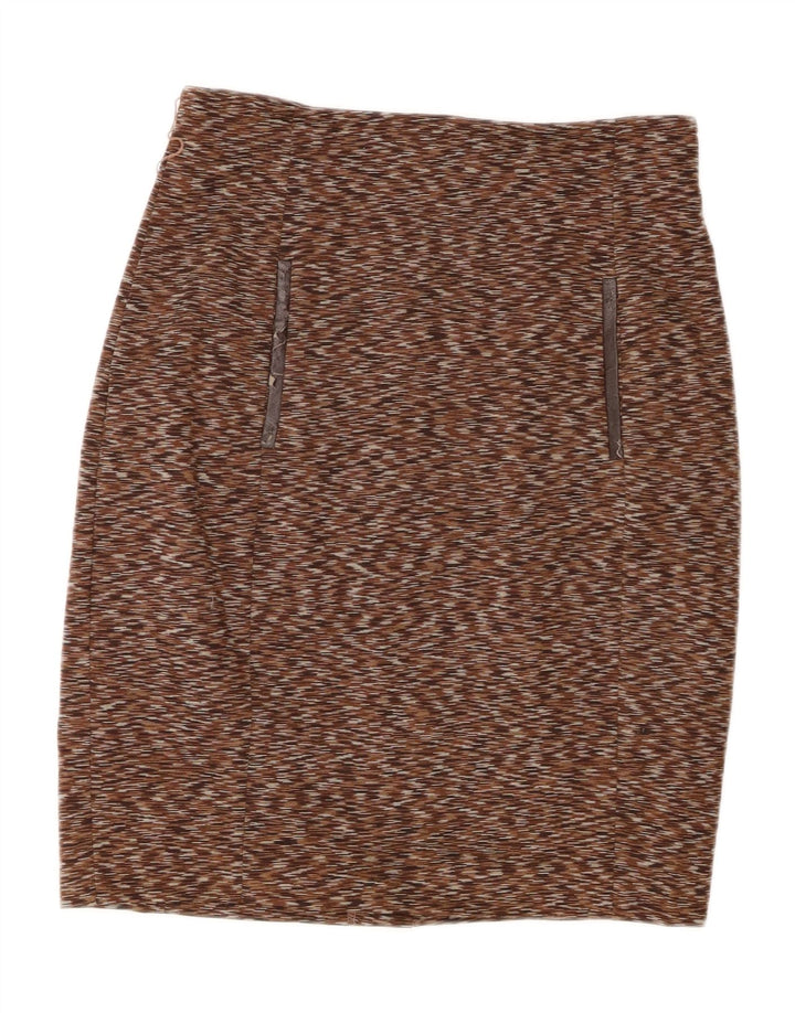 CALVIN KLEIN Gonna a tubino da donna grande W32 poliestere screziato marrone
