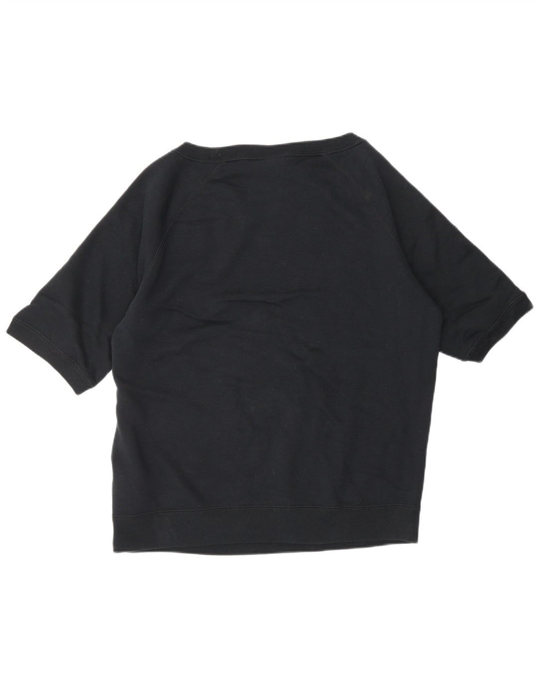 Felpa da donna a maniche corte NIKE, maglione UK 16, grande, cotone nero