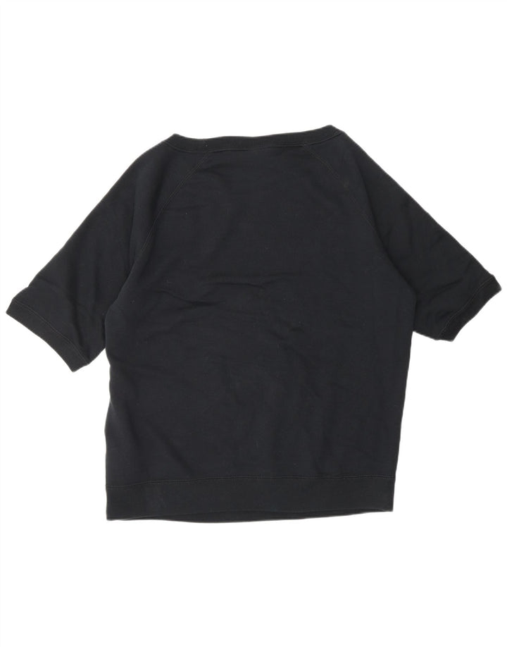 Felpa da donna a maniche corte NIKE, maglione UK 16, grande, cotone nero