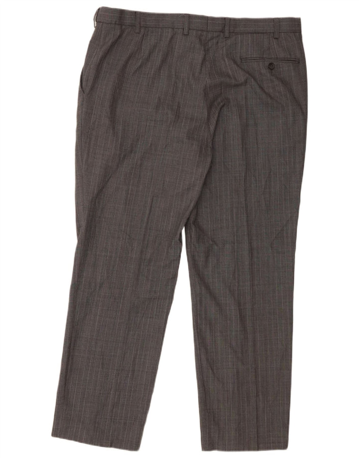 Pantaloni da abito su misura da uomo Marks & Spencer W38 L30 gessato grigio