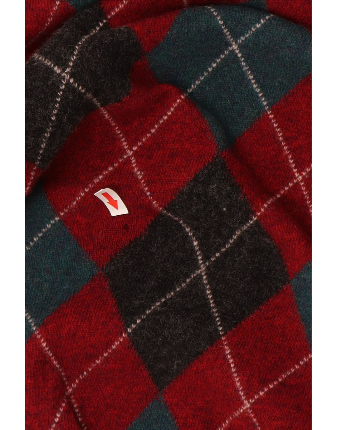 Maglione maglione girocollo da uomo Rian Rucci IT 56 XL Rosso Argyle/Diamante