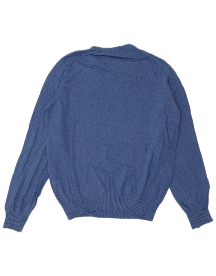 Maglia ZARA Uomo Girocollo Blu Medio in Viscosa