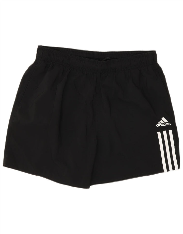 Pantaloncini sportivi regolari da uomo Adidas grandi in poliestere nero